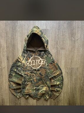 Vintage Cabela's Camouflage Hooded Pullover 3d seclusion with 1961 emblem